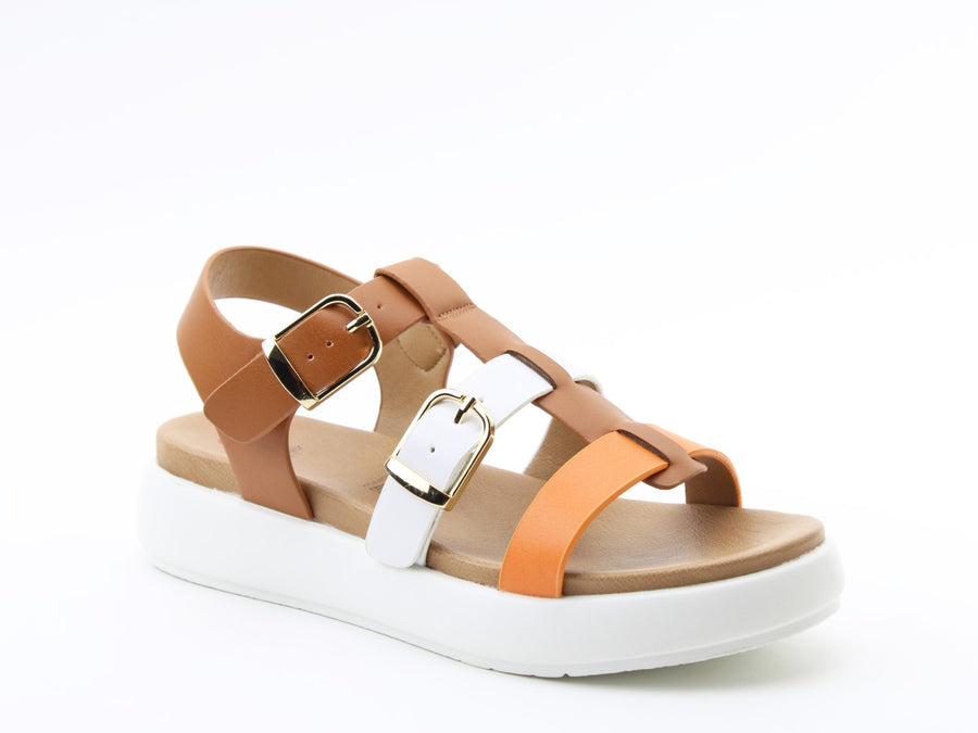 Heavenly Feet Aneta Sandal-Tan Multi