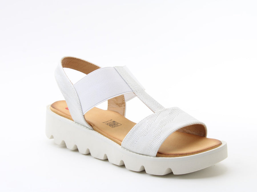 Heavenly Feet Ritz Sandal-White/Silver